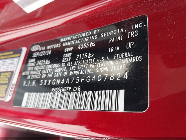 5XXGN4A75FG407824 KIA OPTIMA EX