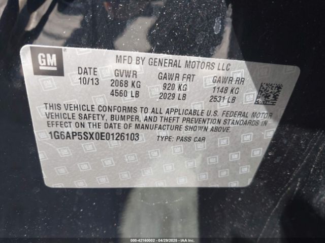 1G6AP5SX0E0126103 Cadillac Cts Standard