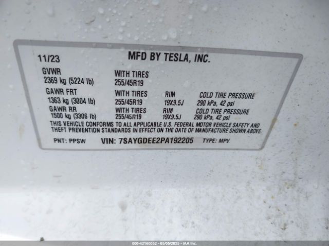 2023 TESLA MODEL Y 7SAYGDEE2PA192205 Photo 8