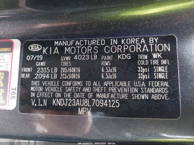 2020 KIA SOUL KNDJ23AU8L7094125 Photo 8