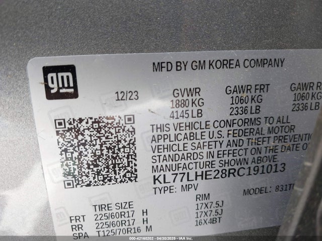 KL77LHE28RC191013 Chevrolet lih