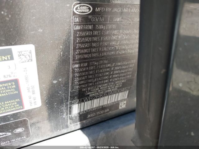 SALWR2RK6JA800452 Land Rover Range Rover Sport Hse Td6