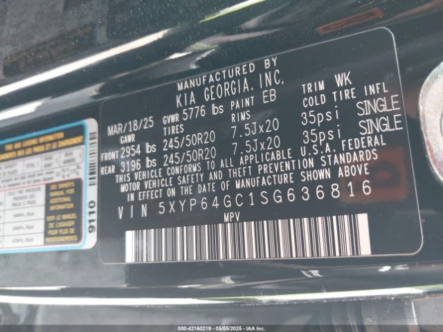 5XYP64GC1SG636816 KIA Telluride S