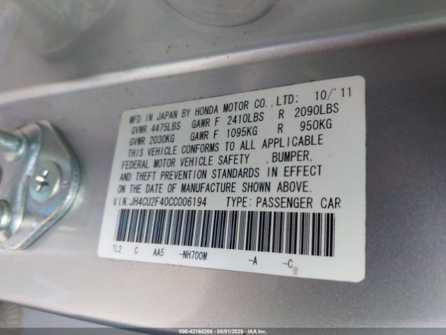 2012 ACURA TSX JH4CU2F40CC006194 Photo 8