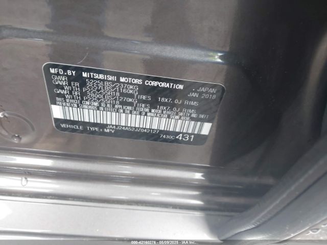 2018 MITSUBISHI OUTLANDER PHEV JA4J24A52JZ042127 Photo 8