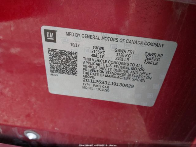 2G1125S31J9130629 Chevrolet IMPALA 2LZ