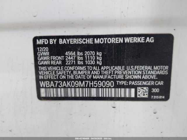 WBA73AK09M7H59090 BMW 228i Gran Coupe Xdrive