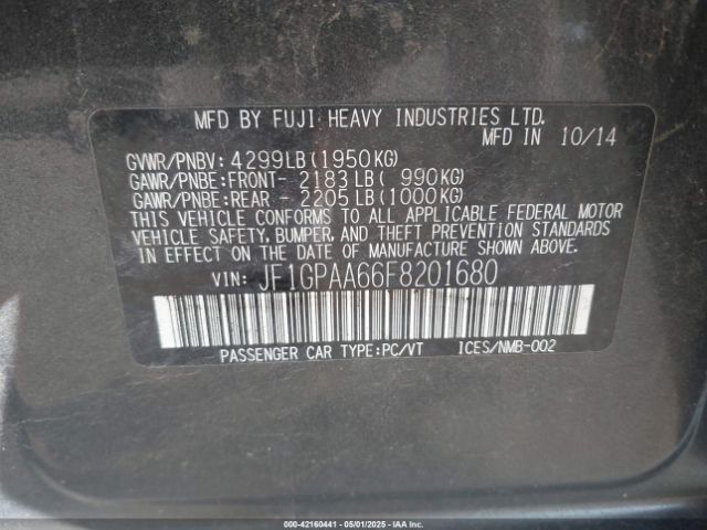 JF1GPAA66F8201680 Subaru Impreza 2.0i