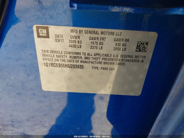 1G1RC6S56HU203935 Chevrolet VOLT LT