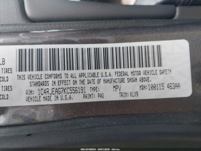 2019 JEEP GRAND CHEROKEE 1C4RJEAG7KC556191 Photo 8
