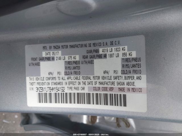 3MZBN1U76HM154192 Mazda Mazda3 4-door Sport
