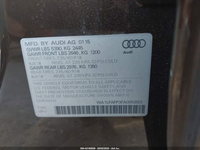 2015 AUDI Q5 WA1LFAFP3FA095883 Photo 8