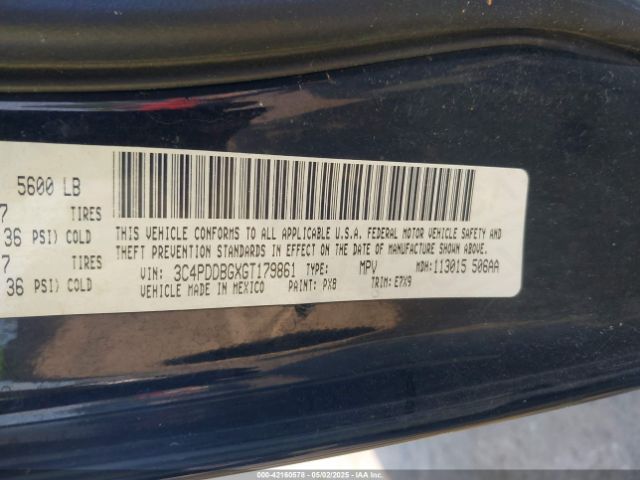 3C4PDDBGXGT179861 Dodge Journey Sxt