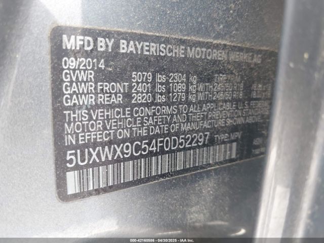 2015 BMW X3 5UXWX9C54F0D52297 Photo 8