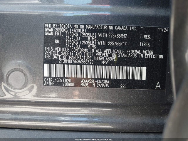 2T3H1RFV6SW368723 Toyota RAV4 LE