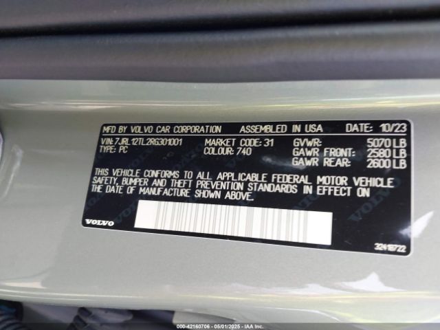 2024 VOLVO S60 7JRL12TL2RG301001 Photo 8