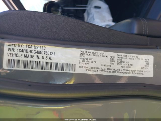 2021 DODGE DURANGO 1C4RDHDG4MC750121 Photo 8