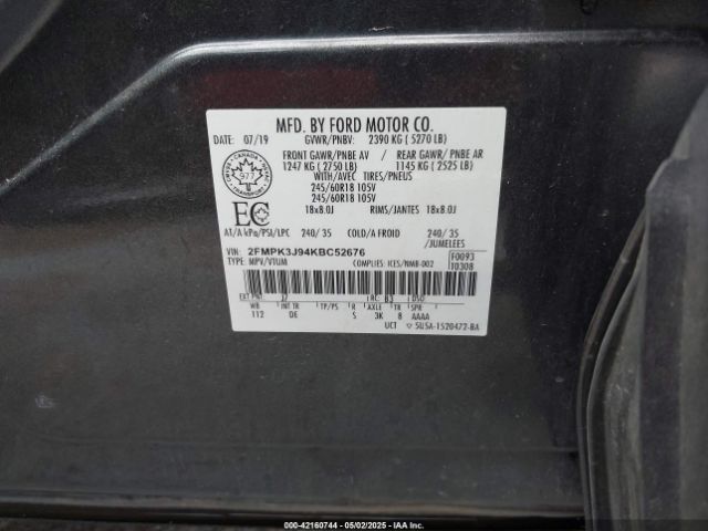 2FMPK3J94KBC52676 Ford EDGE SEL