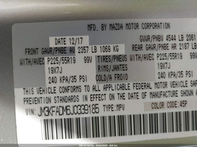 2018 MAZDA CX-5 JM3KFADM6J0339185 Photo 8