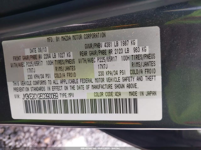 JM3KE2CY2E0390069 Mazda Cx-5 Touring
