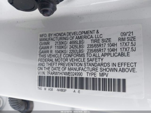 2021 HONDA CR-V 7FARW1H74ME024990 Photo 8