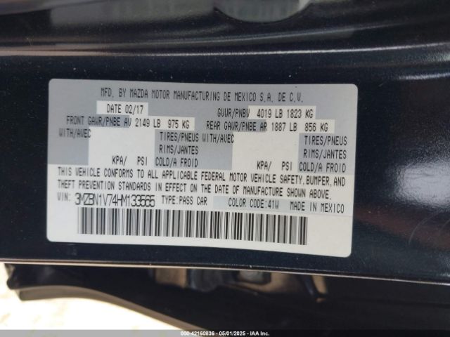 3MZBN1V74HM133565 Mazda Mazda3 Touring