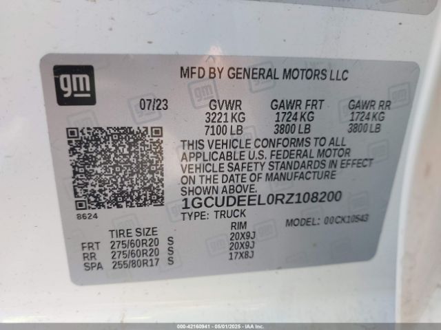 1GCUDEEL0RZ108200 Chevrolet Silverado 1500 4wd  Short Bed Rst