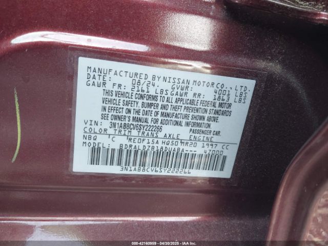 3N1AB8CV6SY222266 Nissan Sentra