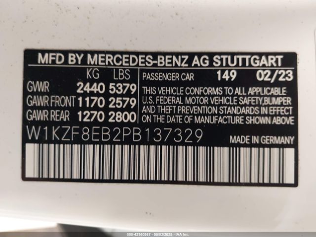W1KZF8EB2PB137329 Mercedes-Benz E 350 4matic