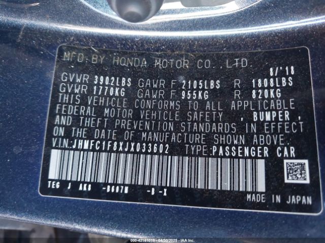 JHMFC1F8XJX033602 Honda Civic Ex-l