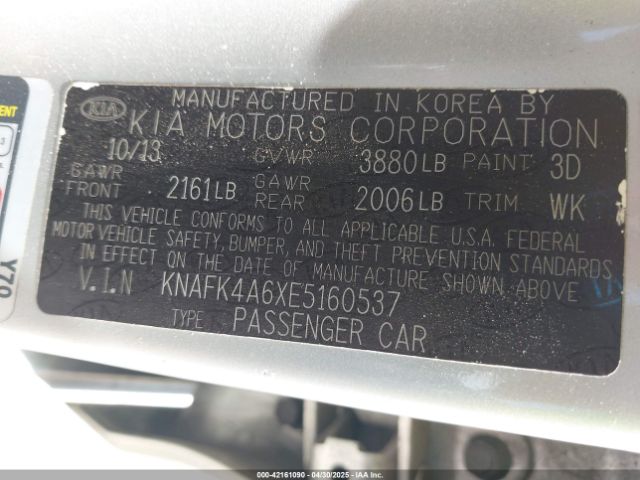 KNAFK4A6XE5160537 KIA FORTE LX