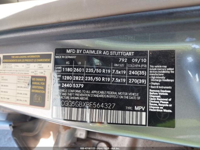 2011 MERCEDES-BENZ GLK 350 WDCGG5GBXBF564327 Photo 8
