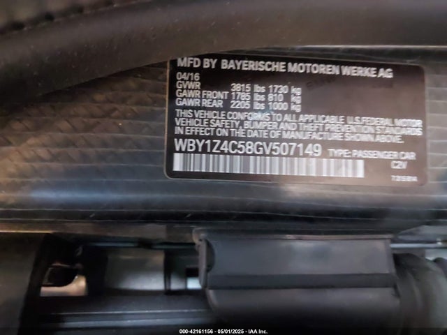 WBY1Z4C58GV507149 BMW 2016