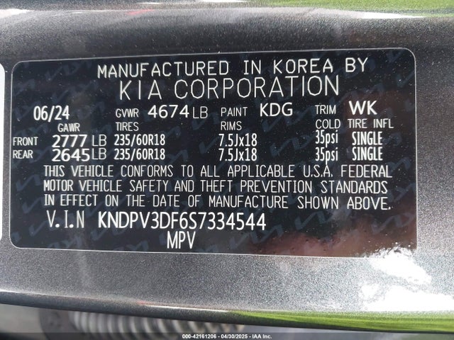 KNDPV3DF6S7334544 KIA Sportage Ex