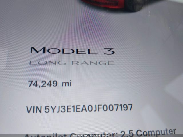 5YJ3E1EA0JF007197 Tesla Model 3 Long Range/mid Range