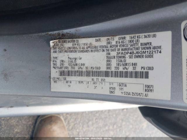 3FADP4BJ6GM122174 Ford FIESTA SE