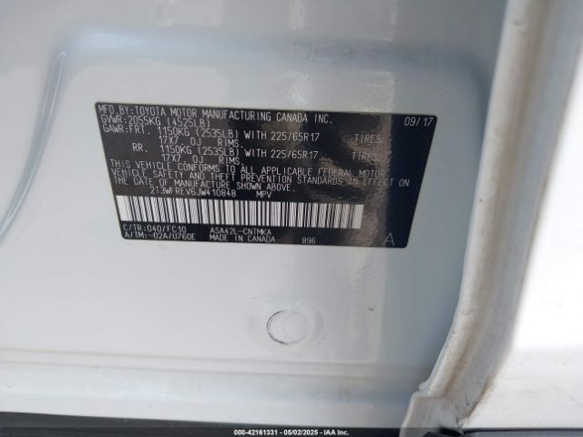 2T3WFREV6JW410848 Toyota Rav4 Xle