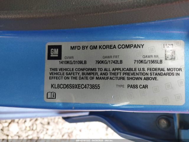 KL8CD6S9XEC473855 Chevrolet Spark 1lt Auto