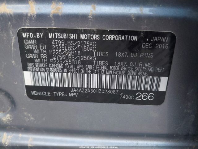 2017 MITSUBISHI OUTLANDER JA4AZ2A30HZ028087 Photo 8