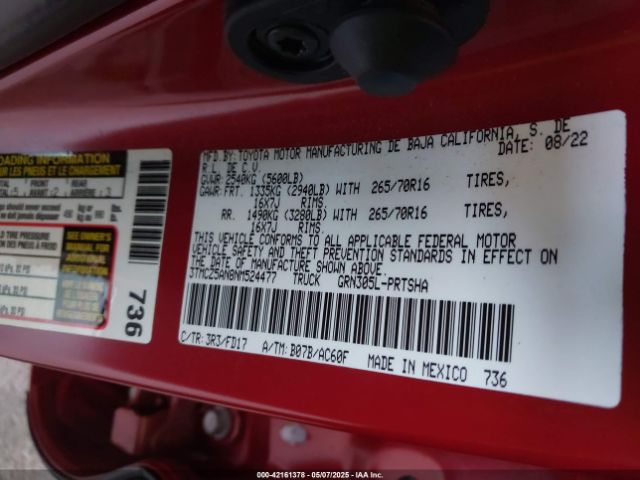 3TMCZ5AN8NM524477 Toyota Tacoma Trd Off Road