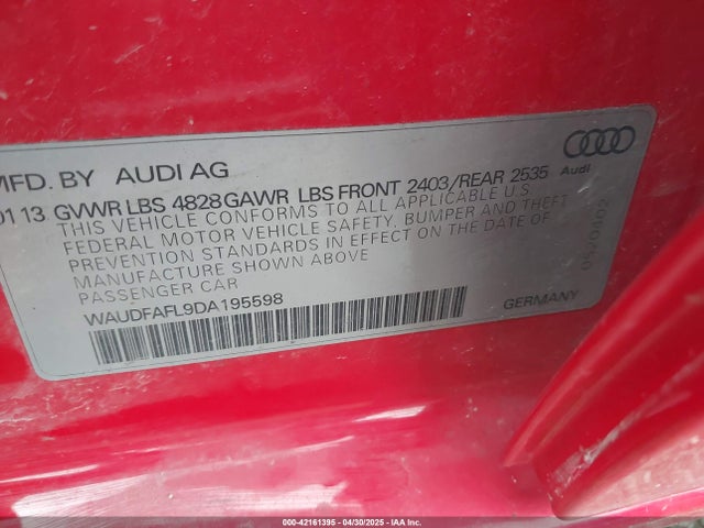 2013 AUDI A4 WAUDFAFL9DA195598 Photo 8