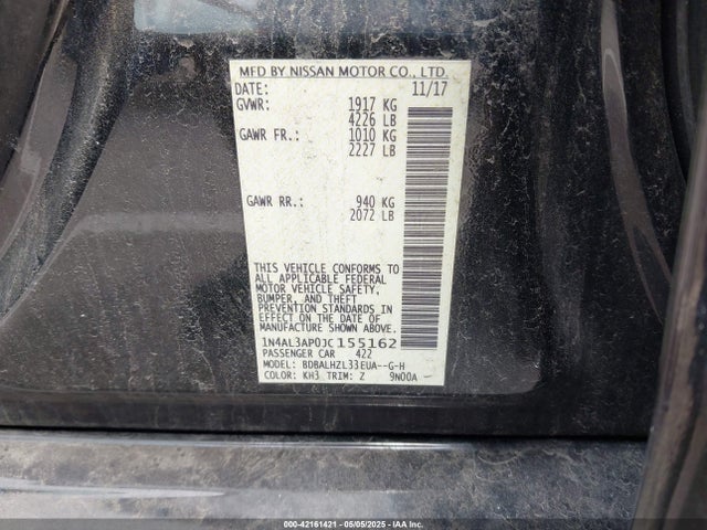 1N4AL3AP0JC155162 Nissan Altima 2.5 Sr