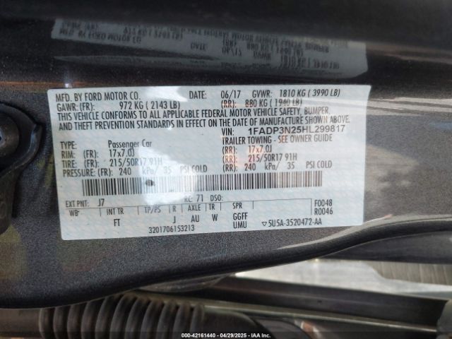 1FADP3N25HL299817 Ford Focus Titanium