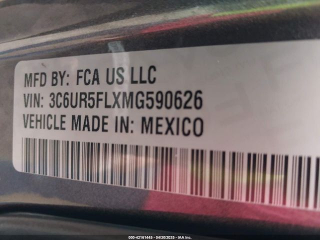 3C6UR5FLXMG590626 RAM 2500 Laramie  4x4 6'4 Box