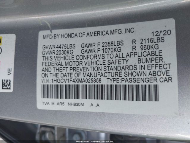 1HGCV1F4XMA025858 Honda Accord Sport Special Edition