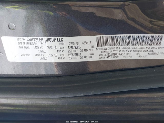2C4RC1BG8FR538457 Chrysler Town & Country Touring