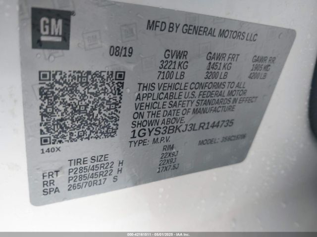 2020 CADILLAC ESCALADE 1GYS3BKJ3LR144735 Photo 8