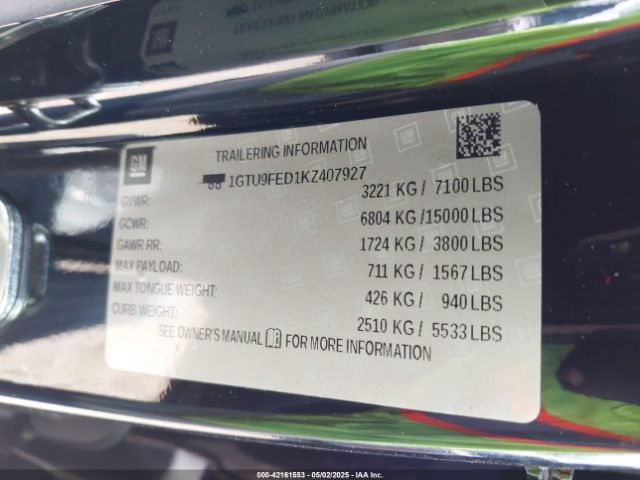1GTU9FED1KZ407927 GMC Sierra 1500 Denali
