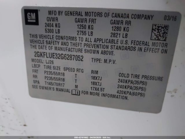 2GKFLUE32G6287052 GMC Terrain Slt