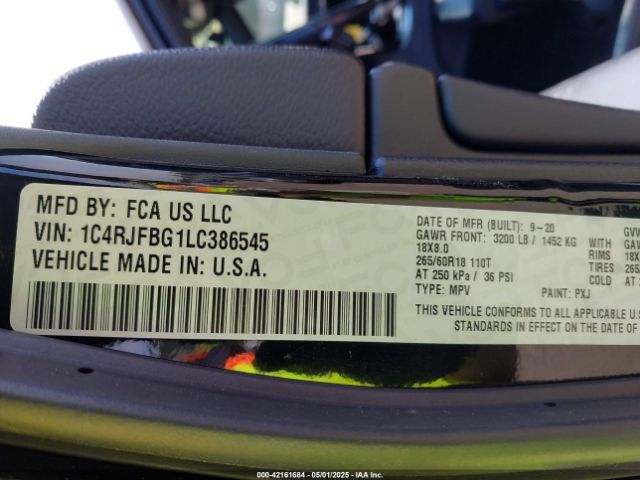 1C4RJFBG1LC386545 Jeep Grand Cherokee Limited 4x4